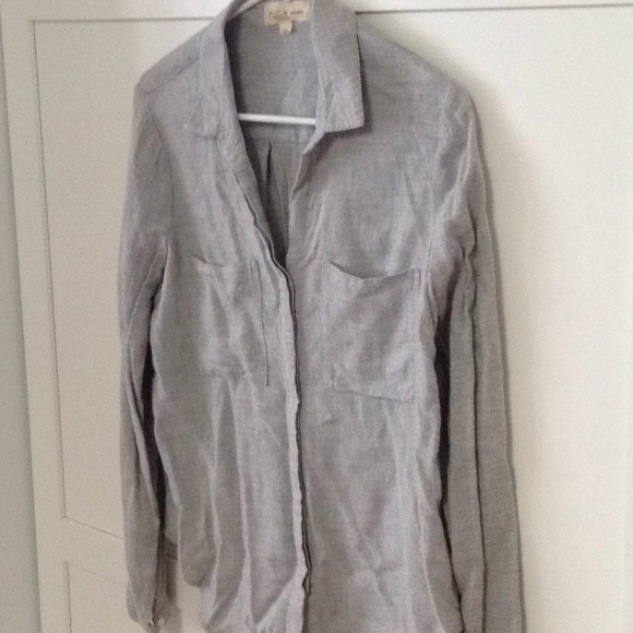 Cloth and stone cozy gray flannel blouse sz xs - Picture 3 of 4